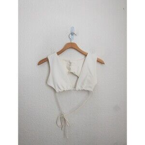 Frankie's Bikinis white ribbed bikini tank size S